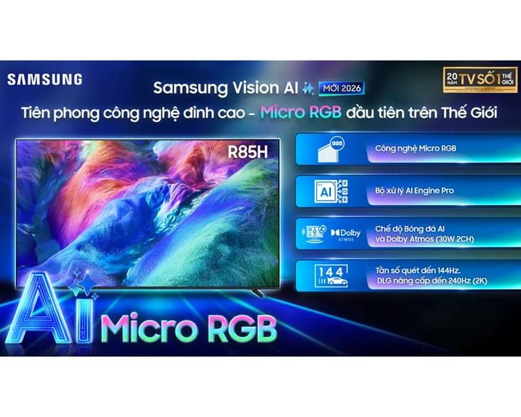Smart Tivi Samsung Micro RGB 4K 55 Inch MRA55R85HA 2026 Smart Tivi Samsung Micro RGB 4K 55 Inch MRA55R85HA 2026 - hình ảnh sản phẩm