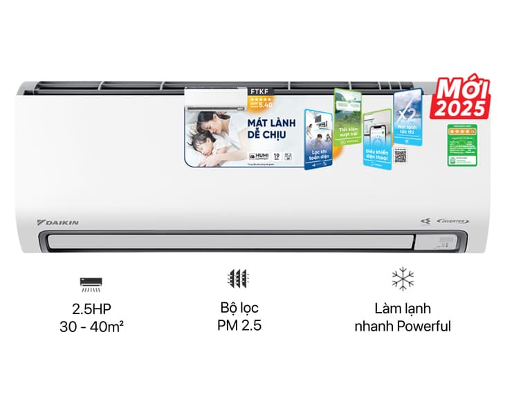 Máy lạnh Daikin Inverter 2.5 HP FTKF60ZVMV model 2025