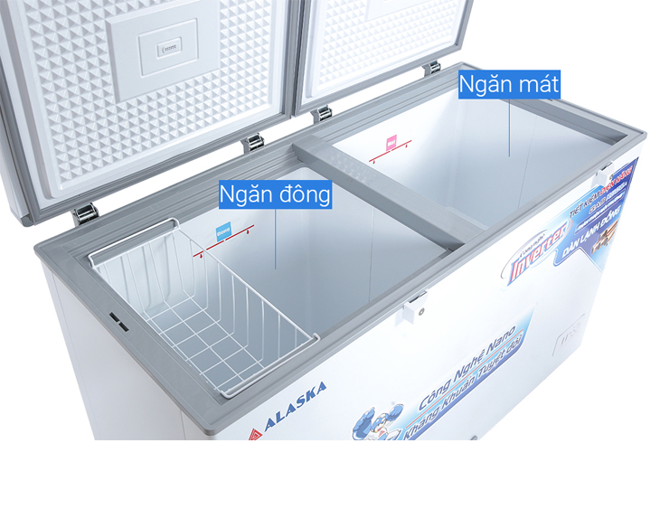 Tủ Đông Mát Alaska Inverter 405 lít BCD 5068CI giá tốt Tủ Đông Mát Alaska Inverter 405 lít BCD 5068CI giá tốt - góc nhìn 4