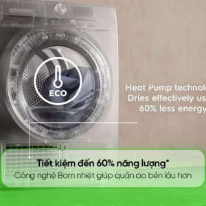 Máy sấy bơm nhiệt Electrolux UltimateCare 9 kg EDH903R7WC - góc nhìn 3