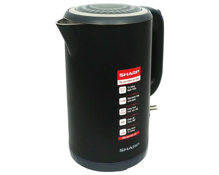 Bình đun siêu tốc Sharp 1.7 lít EKJ-17EVPS-BK chính hãng Bình đun siêu tốc Sharp 1.7 lít EKJ-17EVPS-BK chính hãng - hình ảnh sản phẩm