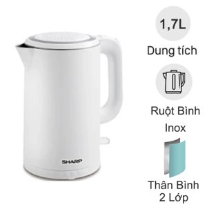 Bình đun siêu tốc 1.7 lít Sharp EKJ-17EVPS-WH chính hãng - hình ảnh sản phẩm