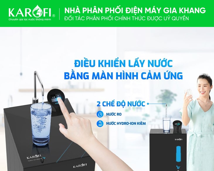 Máy lọc nước Hydro-ion kiềm Karofi KAE-S68 model mới 2024 Máy lọc nước Hydro-ion kiềm Karofi KAE-S68 model mới 2024 - góc nhìn 3