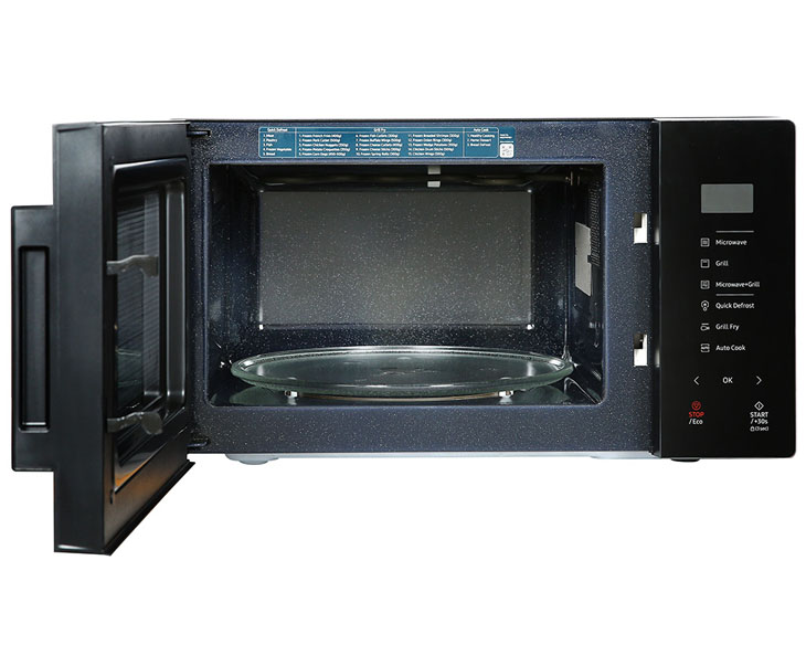 Lò vi sóng có nướng Samsung MG23T5018CK/SV 23 lít Lò vi sóng có nướng Samsung MG23T5018CK/SV 23 lít - góc nhìn 3
