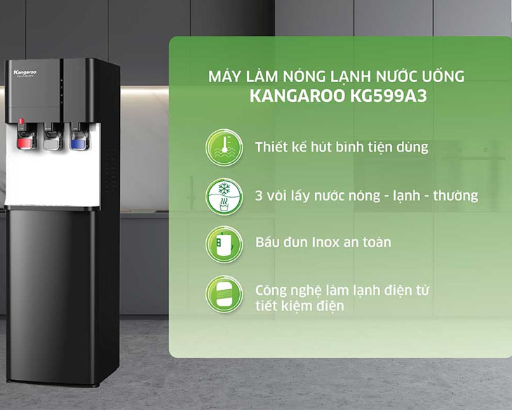 Cây nước nóng lạnh Kangaroo KG599A3 model 2024, giá tốt Cây nước nóng lạnh Kangaroo KG599A3 model 2024, giá tốt - hình ảnh sản phẩm