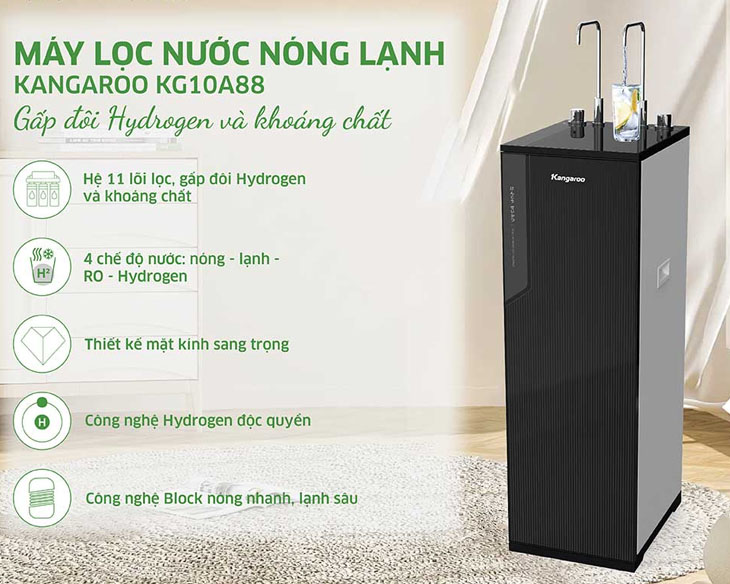 Máy lọc nước nóng lạnh Kangaroo KG10A88 model 2024, giá tốt Máy lọc nước nóng lạnh Kangaroo KG10A88 model 2024, giá tốt - góc nhìn 2