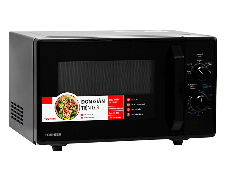 Lò vi sóng Toshiba MW2-MM24PC(BK) 24 lít giá tốt, giao nhanh Lò vi sóng Toshiba MW2-MM24PC(BK) 24 lít giá tốt, giao nhanh - góc nhìn 2