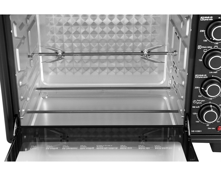 Lò nướng Panasonic NB-H3801KRA 38 lít | Điện máy Phúc Anh Lò nướng Panasonic NB-H3801KRA 38 lít | Điện máy Phúc Anh - góc nhìn 4