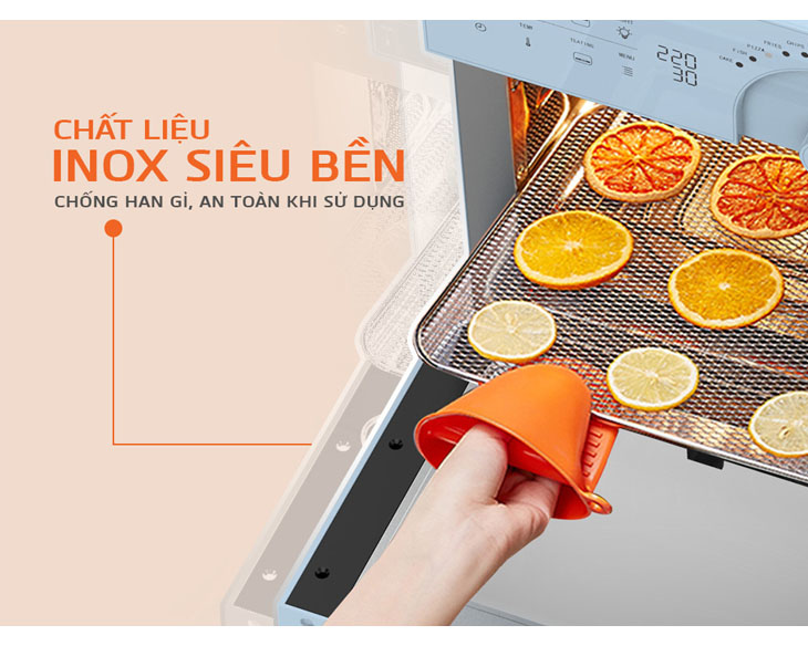 Nồi chiên không dầu 14.5 lít UNIE UNSKYBLUE chính hãng Nồi chiên không dầu 14.5 lít UNIE UNSKYBLUE chính hãng - góc nhìn 5