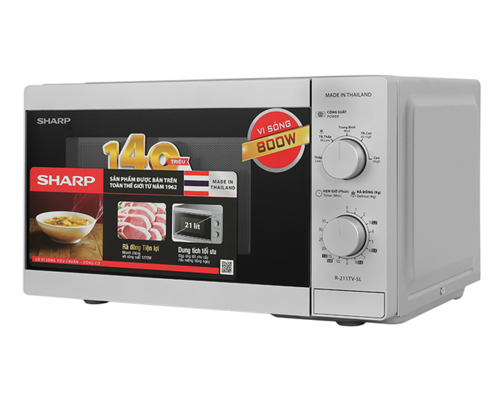 Lò vi sóng Sharp R-211TV-SL 21 lít chính hãng, giá tốt Lò vi sóng Sharp R-211TV-SL 21 lít chính hãng, giá tốt - hình ảnh sản phẩm