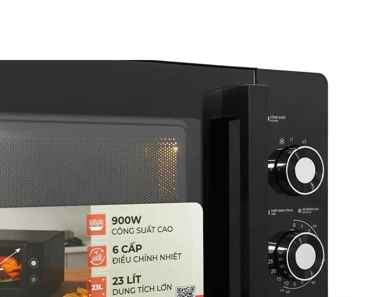 Lò vi sóng Sharp R-2348V-BK 23 lít chính hãng | Điện máy Phúc Anh Lò vi sóng Sharp R-2348V-BK 23 lít chính hãng | Điện máy Phúc Anh - góc nhìn 3