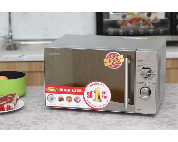 Lò vi sóng Sharp R-G227VN-M 20 lít chính hãng, giá tốt Lò vi sóng Sharp R-G227VN-M 20 lít chính hãng, giá tốt - góc nhìn 2