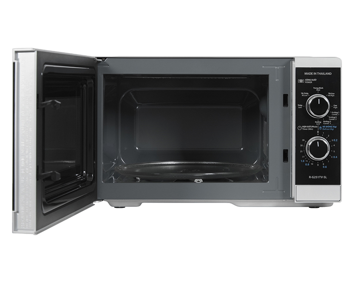 Lò vi sóng có nướng Sharp R-G251TV-SL 25 lít chính hãng Lò vi sóng có nướng Sharp R-G251TV-SL 25 lít chính hãng - góc nhìn 3