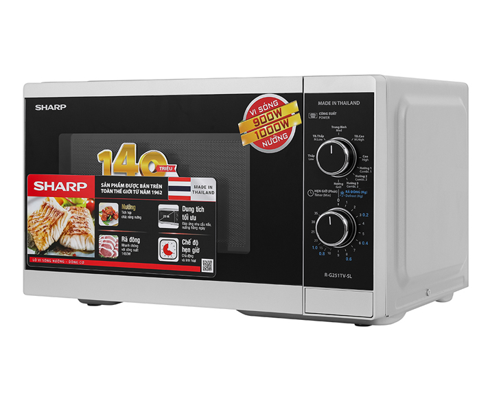 Lò vi sóng có nướng Sharp R-G251TV-SL 25 lít chính hãng Lò vi sóng có nướng Sharp R-G251TV-SL 25 lít chính hãng - hình ảnh sản phẩm