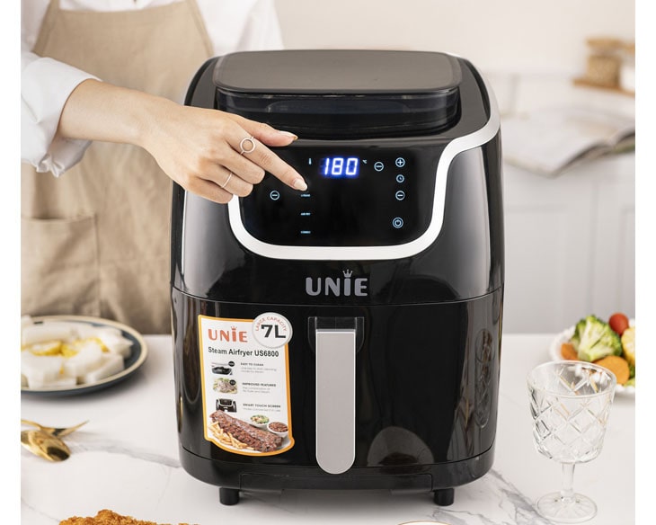 Nồi chiên không dầu hơi nước 7 lít UNIE US 6800 chính hãng Nồi chiên không dầu hơi nước 7 lít UNIE US 6800 chính hãng - góc nhìn 2