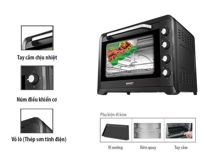 Lò nướng Sanaky 120 lít LN.VH129S2D chính hãng giá tốt Lò nướng Sanaky 120 lít LN.VH129S2D chính hãng giá tốt - góc nhìn 2