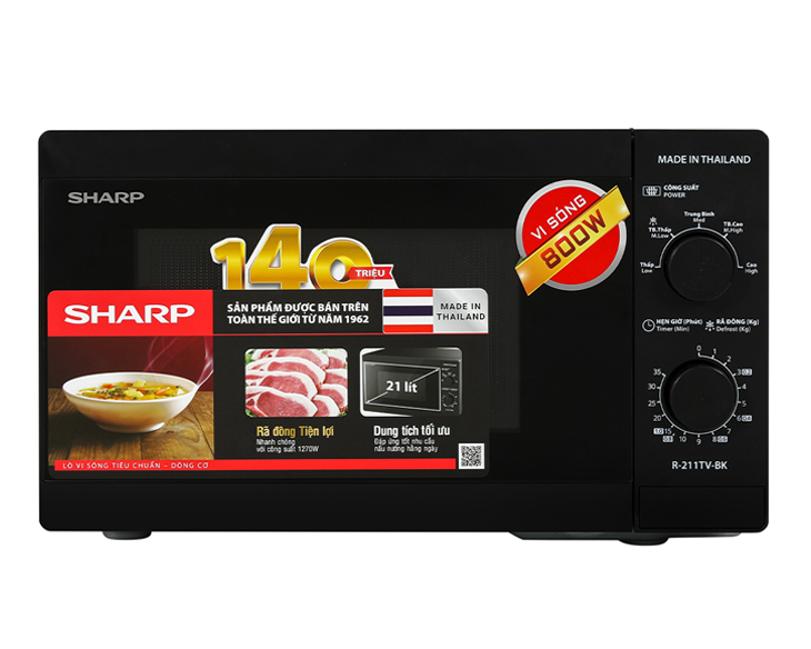 Lò vi sóng Sharp R-211TV-BK 21 lít chính hãng, giá tốt Lò vi sóng Sharp R-211TV-BK 21 lít chính hãng, giá tốt - hình ảnh sản phẩm