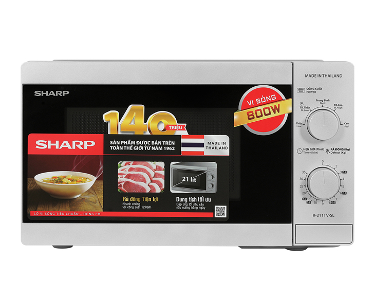 Lò vi sóng Sharp R-211TV-SL 21 lít chính hãng, giá tốt Lò vi sóng Sharp R-211TV-SL 21 lít chính hãng, giá tốt - hình ảnh sản phẩm
