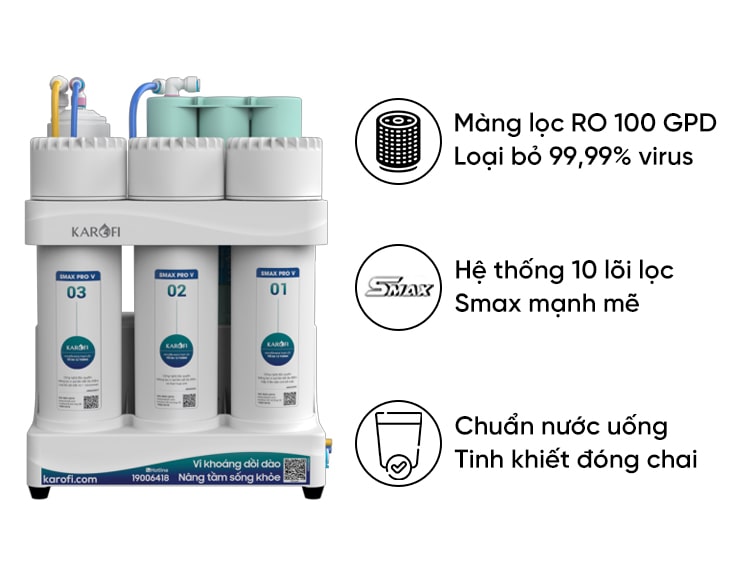 Máy lọc nước để gầm Karofi KAQ-U05 Pro chính hãng, giá tốt