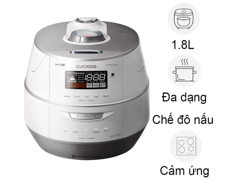 Nồi cơm áp suất kép cao tần Cuckoo CRP-FHTAS1010FW