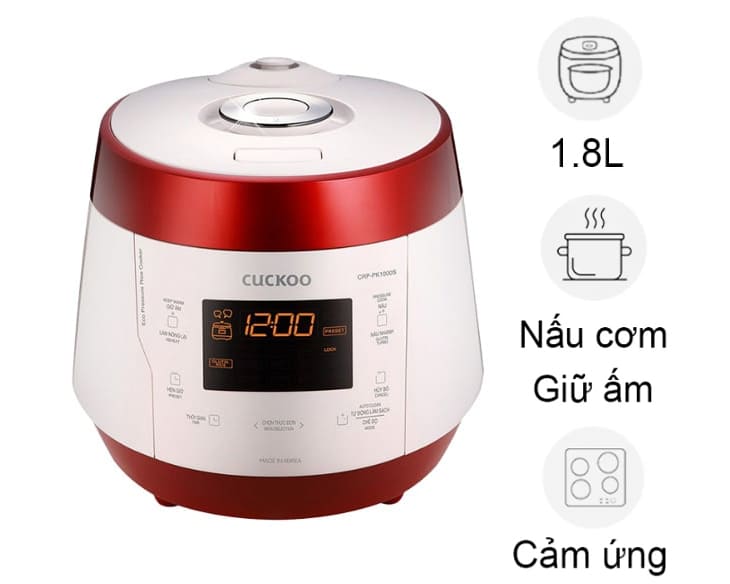 Nồi cơm điện áp suất Cuckoo 1.8 lít CRP-PK1000S/P2RDVNCV Nồi cơm điện áp suất Cuckoo 1.8 lít CRP-PK1000S/P2RDVNCV - hình ảnh sản phẩm