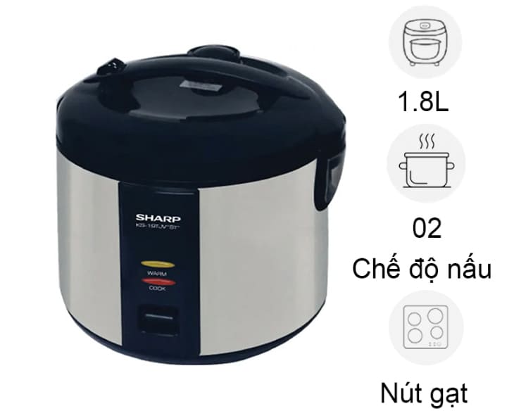 Nồi cơm điện Sharp 1.8 lít KS-19TJV "ST" giá tốt, giao nhanh