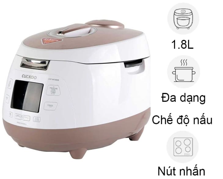 Nồi cơm điện tử áp suất Cuckoo 1.8 lít CRP-M1000S/P2PGVNCV Nồi cơm điện tử áp suất Cuckoo 1.8 lít CRP-M1000S/P2PGVNCV - hình ảnh sản phẩm