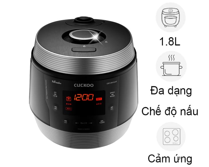 Nồi cơm điện tử áp suất Cuckoo 1.8 lít CRP-QW1000F/SIBKVNCV Nồi cơm điện tử áp suất Cuckoo 1.8 lít CRP-QW1000F/SIBKVNCV - hình ảnh sản phẩm