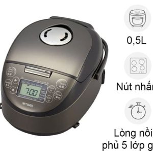 Nồi cơm điện tử cao tần Tiger 0.5 lít JPF-A55W-K chính hãng - hình ảnh sản phẩm