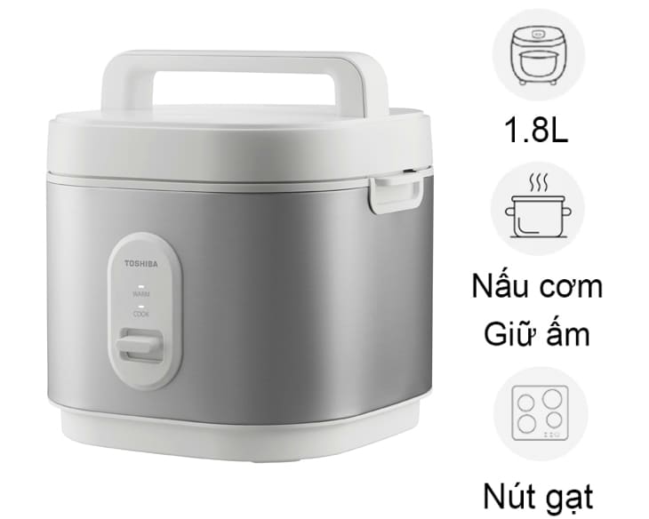 Nồi cơm nắp gài Toshiba 1.8 lít RC-18JRUVN(W) - ảnh 1 Nồi cơm nắp gài Toshiba 1.8 lít RC-18JRUVN(W) - hình ảnh sản phẩm