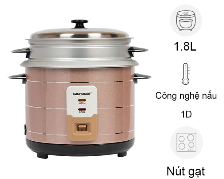 Nồi cơm nắp rời Sunhouse 1.8 lít SHD8125 chính hãng